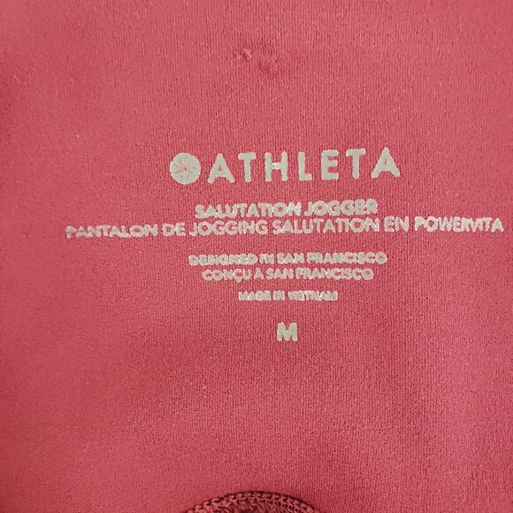 Athleta High-Waisted Red Jogger Pants Moisture-Wicking Stretch Womens M - Picture 7 of 7